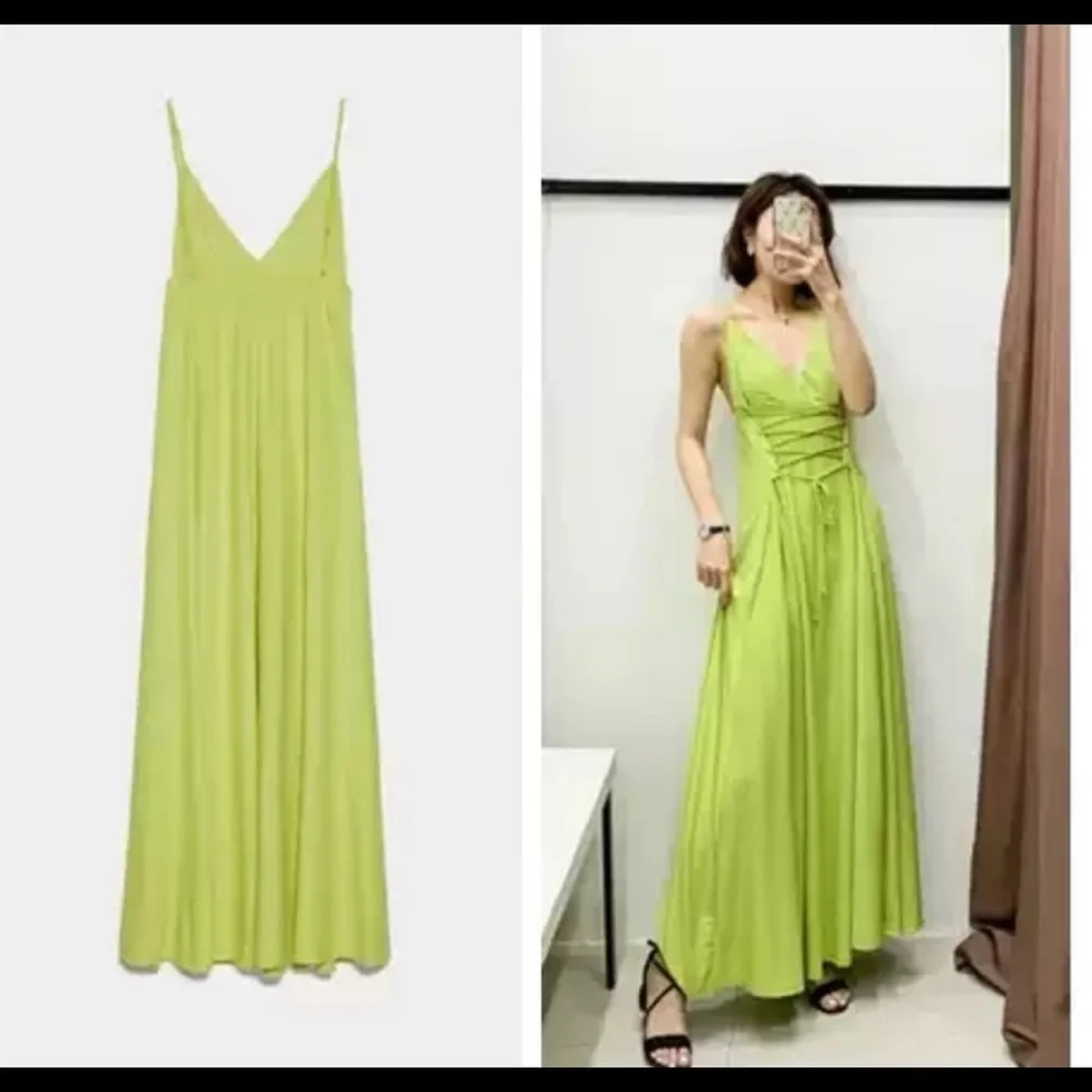 LONG DRESS WITH DRAWSTRING DRESS - Picture 5 of 14